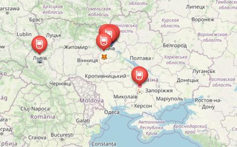 Мапа мережі в Україні