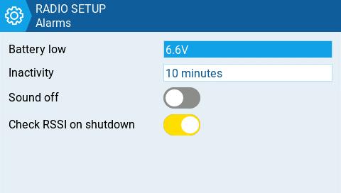 Alarm options