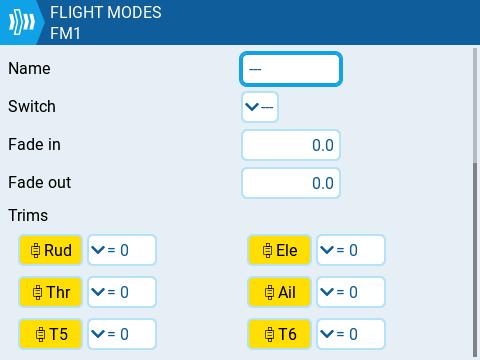 Сторінка конфігурації Flight Mode