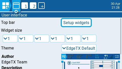 User Interface screen
