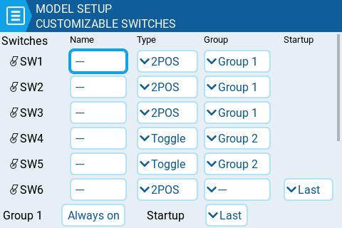 Приклад опцій Customizable Switch на одному з підтримуваних пультів.