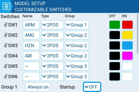 Опції Customizable Switch на пульті, який також підтримує налаштування кольорів LED