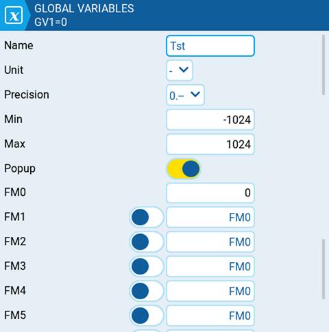 Екран конфігурації Global Variable.