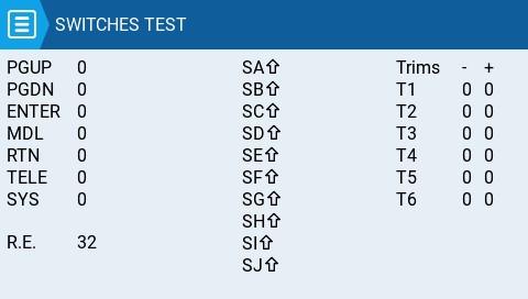 Switches Test Screen